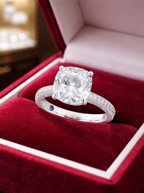 Vanna K 925 white diamond simulants Platineve Ring 6.89ctw Size 11